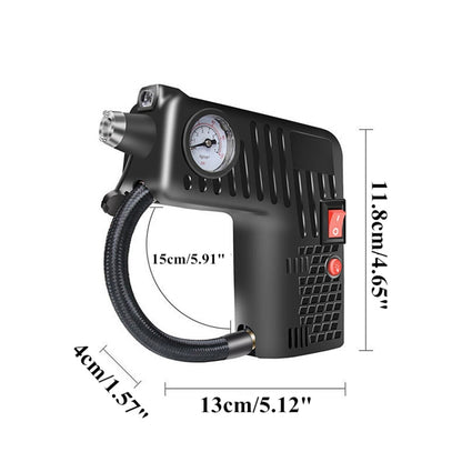 YX-301 12V Multi-Function Car Electric Portable Hand-Held Inflatable Pump, Black, Green