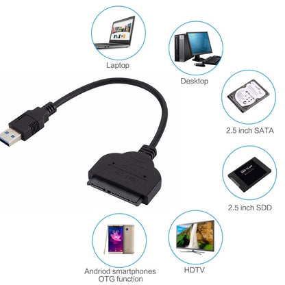 2.5-Inch USB To SATA Hard Drive Transfer SSD Hard Disk Play Passenger Cloud Data Cable, USB To SATA