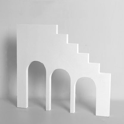 Solid Wood Geometric Polygon Camera Props Creative Photography Ornaments, Flat Ladder, Square Hollow Circle, Dual Circular Rings, Round+Ring, Hollow Square Ring Round, Solid Circulars, 5-layer Combined Ladder, Arch Low Inner Arch, Arch High Inner Arch...