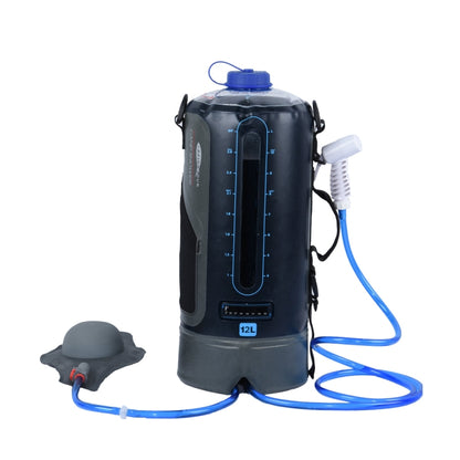 AFISHTOUR FW2078 12L Outdoor Bath Water Storage Bag Portable Camping Bath Bag, Ordinary Air Pump, Spherical Air Pump