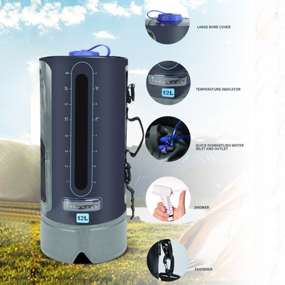 AFISHTOUR FW2078 12L Outdoor Bath Water Storage Bag Portable Camping Bath Bag, Ordinary Air Pump, Spherical Air Pump