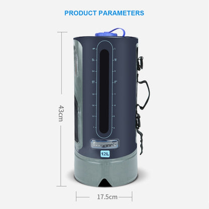 AFISHTOUR FW2078 12L Outdoor Bath Water Storage Bag Portable Camping Bath Bag, Ordinary Air Pump, Spherical Air Pump