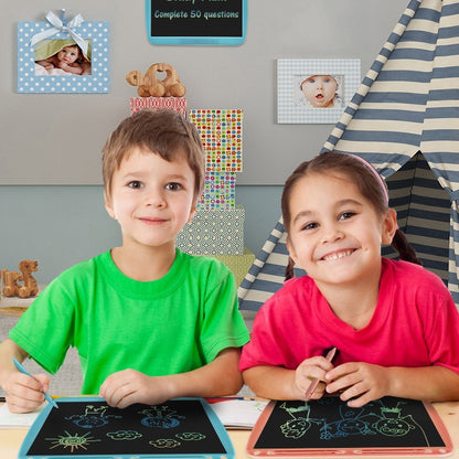 15inch Charging Tablet Doodle Message Double Writing Board LCD Children Drawing Board, Monochrome Lines (Blue), Monochrome Lines (Pink), Monochrome Lines (Black), Blue Colorful Lines (Blue), Colorful Lines (Pink), Colorful Lines (Black)