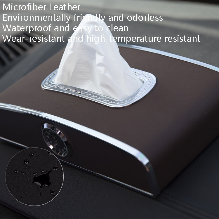 Car Clock Tissue Box Multi-Function Vehicle Instrument Table Paper Towel Box, Style:, Clock+Parking Card (Green), Clock+Parking Card (Ivory), Clock+Parking Card (Agate), Clock+Parking Card (Black), Clock+Parking Card (Gray)