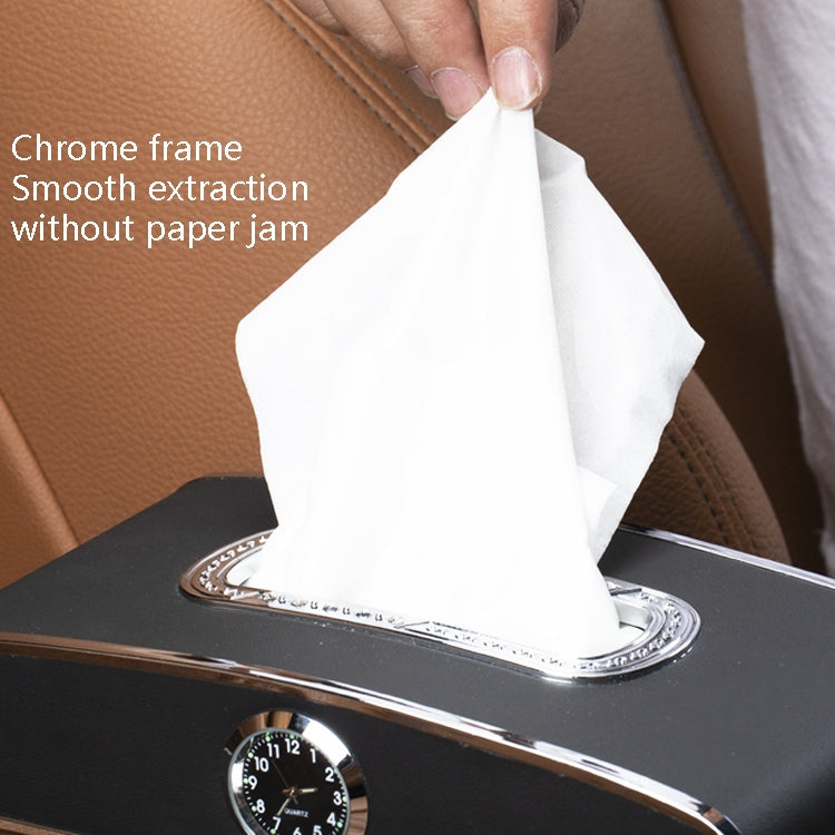 Car Clock Tissue Box Multi-Function Vehicle Instrument Table Paper Towel Box, Style:, Clock+Parking Card (Green), Clock+Parking Card (Ivory), Clock+Parking Card (Agate), Clock+Parking Card (Black), Clock+Parking Card (Gray)