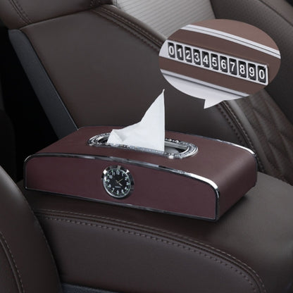 Car Clock Tissue Box Multi-Function Vehicle Instrument Table Paper Towel Box, Style:, Clock+Parking Card (Green), Clock+Parking Card (Ivory), Clock+Parking Card (Agate), Clock+Parking Card (Black), Clock+Parking Card (Gray)