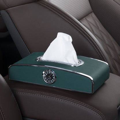 Car Clock Tissue Box Multi-Function Vehicle Instrument Table Paper Towel Box, Style:, Clock+Parking Card (Green), Clock+Parking Card (Ivory), Clock+Parking Card (Agate), Clock+Parking Card (Black), Clock+Parking Card (Gray)