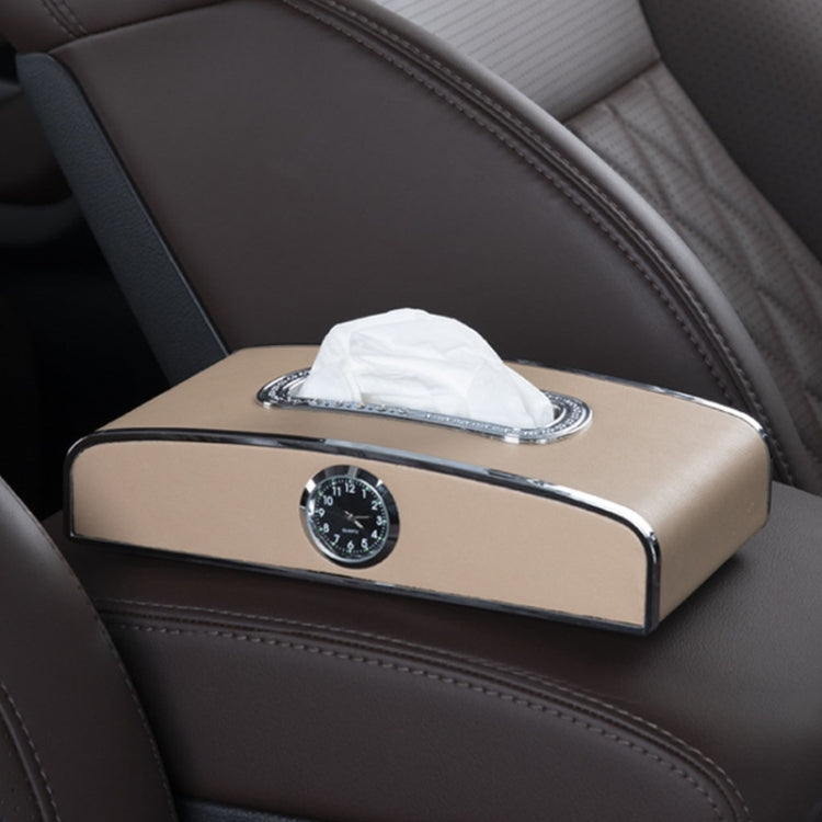Car Clock Tissue Box Multi-Function Vehicle Instrument Table Paper Towel Box, Style:, Clock+Parking Card (Green), Clock+Parking Card (Ivory), Clock+Parking Card (Agate), Clock+Parking Card (Black), Clock+Parking Card (Gray)