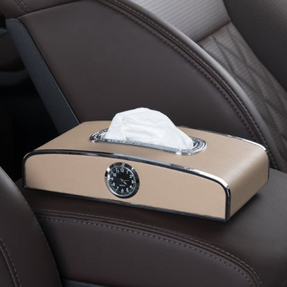Car Clock Tissue Box Multi-Function Vehicle Instrument Table Paper Towel Box, Style:, Clock+Parking Card (Green), Clock+Parking Card (Ivory), Clock+Parking Card (Agate), Clock+Parking Card (Black), Clock+Parking Card (Gray)