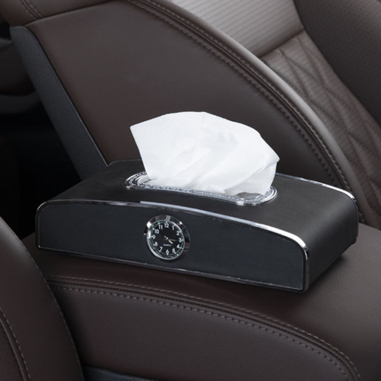 Car Clock Tissue Box Multi-Function Vehicle Instrument Table Paper Towel Box, Style:, Clock+Parking Card (Green), Clock+Parking Card (Ivory), Clock+Parking Card (Agate), Clock+Parking Card (Black), Clock+Parking Card (Gray)