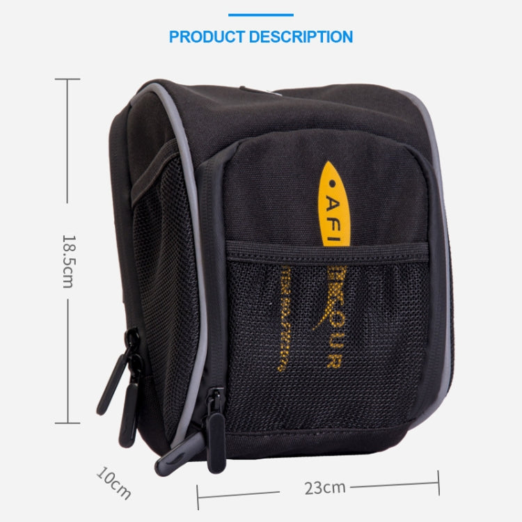 AFISHTOUR FB2042 Outdoor Sports Bicycle Front Package Waterproof Bike Head Bag, White, Yellow
