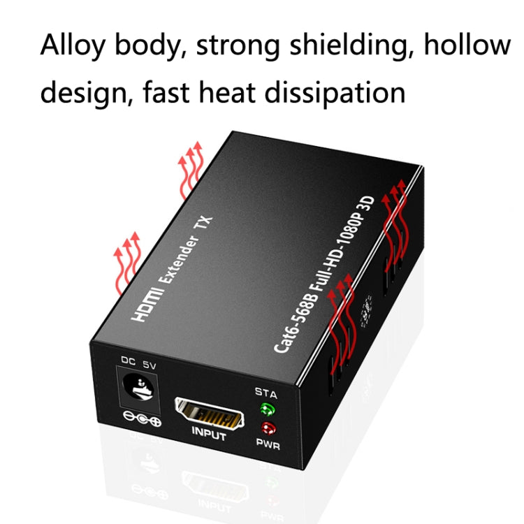 1 Pair HW-YD60 HDMI Extender 1080P Signal Amplifier, Effective Distance: 60m, EU Plug