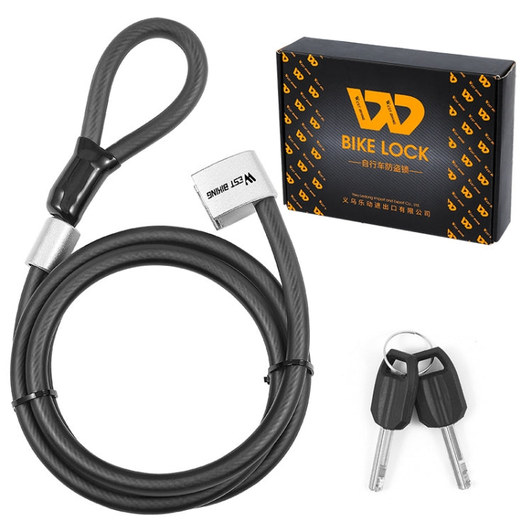 WEST BIKING YP0705066 Lengthen Steel Cable Lock Motorcycle Mountain Bike Bicycle Anti-Theft Lock, WEST BIKING YP0705066