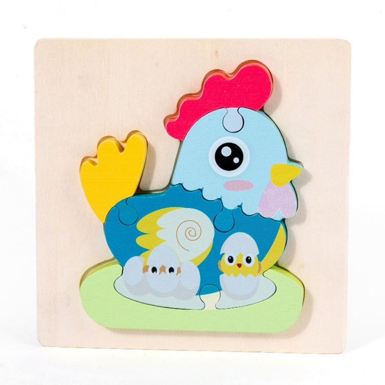 3 PCS Early Childhood Education Wooden Three-Dimensional Jigsaw Puzzle Toy, Excavator, Horse, Crab, Fish, Owl, Elephant, Airplane, Lion, Dirt Car, Frog, Police Car, Crocodile, Hedgehog, Rooster, Bulldozer, Ship, Y-Truck, Y-Owl, Y-Cattle, Y-Penguin, Y-C...