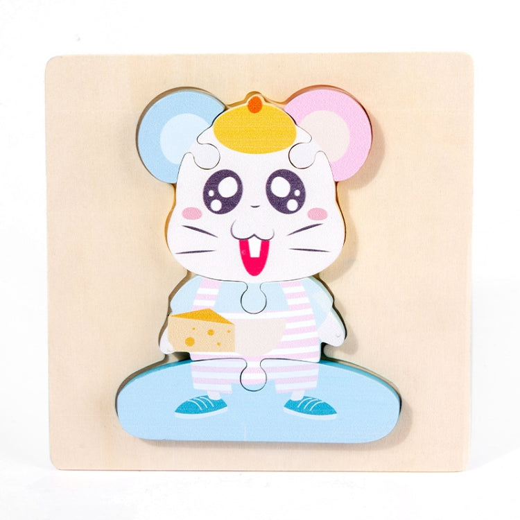 3 PCS Early Childhood Education Wooden Three-Dimensional Jigsaw Puzzle Toy, Excavator, Horse, Crab, Fish, Owl, Elephant, Airplane, Lion, Dirt Car, Frog, Police Car, Crocodile, Hedgehog, Rooster, Bulldozer, Ship, Y-Truck, Y-Owl, Y-Cattle, Y-Penguin, Y-C...