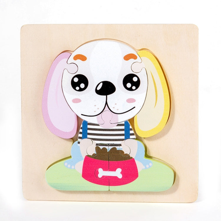 3 PCS Early Childhood Education Wooden Three-Dimensional Jigsaw Puzzle Toy, Excavator, Horse, Crab, Fish, Owl, Elephant, Airplane, Lion, Dirt Car, Frog, Police Car, Crocodile, Hedgehog, Rooster, Bulldozer, Ship, Y-Truck, Y-Owl, Y-Cattle, Y-Penguin, Y-C...