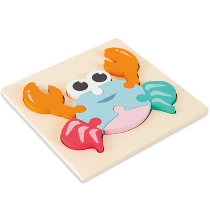 3 PCS Early Childhood Education Wooden Three-Dimensional Jigsaw Puzzle Toy, Excavator, Horse, Crab, Fish, Owl, Elephant, Airplane, Lion, Dirt Car, Frog, Police Car, Crocodile, Hedgehog, Rooster, Bulldozer, Ship, Y-Truck, Y-Owl, Y-Cattle, Y-Penguin, Y-C...