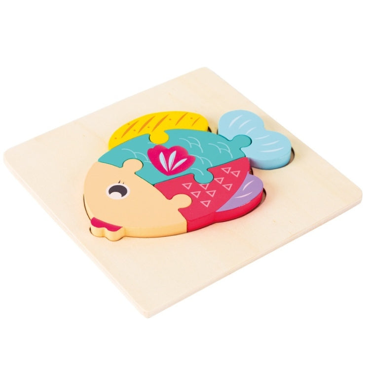3 PCS Early Childhood Education Wooden Three-Dimensional Jigsaw Puzzle Toy, Excavator, Horse, Crab, Fish, Owl, Elephant, Airplane, Lion, Dirt Car, Frog, Police Car, Crocodile, Hedgehog, Rooster, Bulldozer, Ship, Y-Truck, Y-Owl, Y-Cattle, Y-Penguin, Y-C...