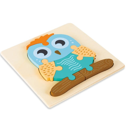 3 PCS Early Childhood Education Wooden Three-Dimensional Jigsaw Puzzle Toy, Excavator, Horse, Crab, Fish, Owl, Elephant, Airplane, Lion, Dirt Car, Frog, Police Car, Crocodile, Hedgehog, Rooster, Bulldozer, Ship, Y-Truck, Y-Owl, Y-Cattle, Y-Penguin, Y-C...