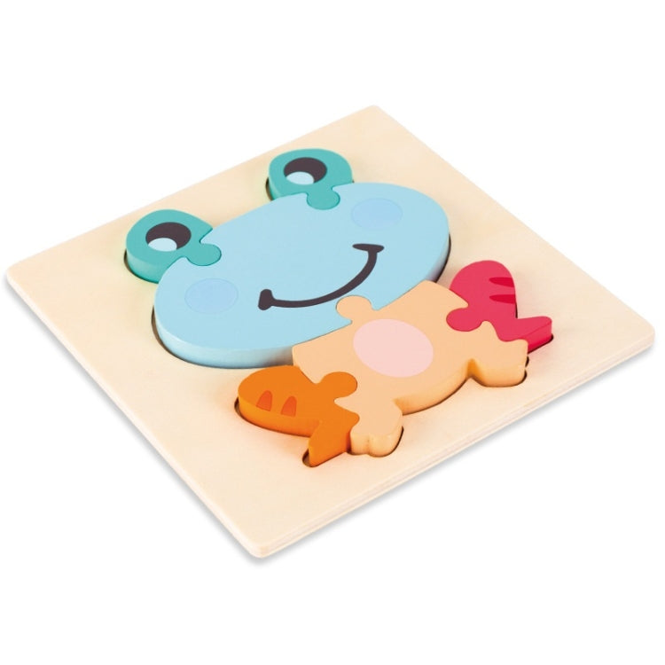 3 PCS Early Childhood Education Wooden Three-Dimensional Jigsaw Puzzle Toy, Excavator, Horse, Crab, Fish, Owl, Elephant, Airplane, Lion, Dirt Car, Frog, Police Car, Crocodile, Hedgehog, Rooster, Bulldozer, Ship, Y-Truck, Y-Owl, Y-Cattle, Y-Penguin, Y-C...