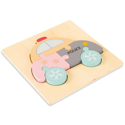 3 PCS Early Childhood Education Wooden Three-Dimensional Jigsaw Puzzle Toy, Excavator, Horse, Crab, Fish, Owl, Elephant, Airplane, Lion, Dirt Car, Frog, Police Car, Crocodile, Hedgehog, Rooster, Bulldozer, Ship, Y-Truck, Y-Owl, Y-Cattle, Y-Penguin, Y-C...