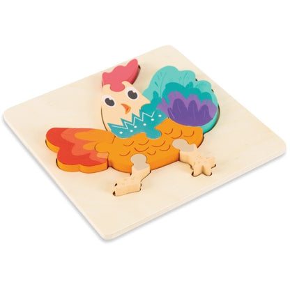 3 PCS Early Childhood Education Wooden Three-Dimensional Jigsaw Puzzle Toy, Excavator, Horse, Crab, Fish, Owl, Elephant, Airplane, Lion, Dirt Car, Frog, Police Car, Crocodile, Hedgehog, Rooster, Bulldozer, Ship, Y-Truck, Y-Owl, Y-Cattle, Y-Penguin, Y-C...