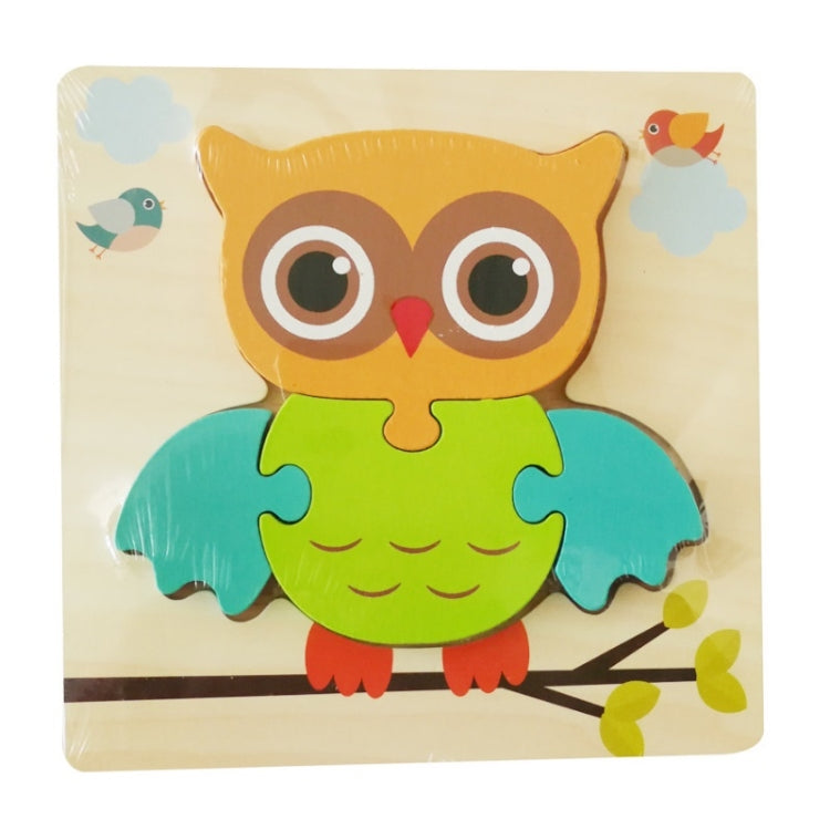 3 PCS Early Childhood Education Wooden Three-Dimensional Jigsaw Puzzle Toy, Excavator, Horse, Crab, Fish, Owl, Elephant, Airplane, Lion, Dirt Car, Frog, Police Car, Crocodile, Hedgehog, Rooster, Bulldozer, Ship, Y-Truck, Y-Owl, Y-Cattle, Y-Penguin, Y-C...