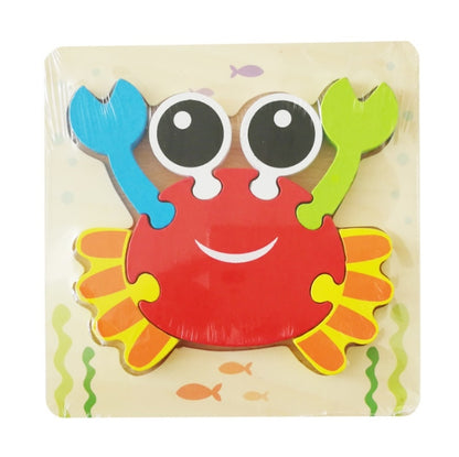 3 PCS Early Childhood Education Wooden Three-Dimensional Jigsaw Puzzle Toy, Excavator, Horse, Crab, Fish, Owl, Elephant, Airplane, Lion, Dirt Car, Frog, Police Car, Crocodile, Hedgehog, Rooster, Bulldozer, Ship, Y-Truck, Y-Owl, Y-Cattle, Y-Penguin, Y-C...