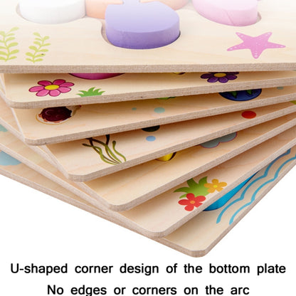 3 PCS Early Childhood Education Wooden Three-Dimensional Jigsaw Puzzle Toy, Excavator, Horse, Crab, Fish, Owl, Elephant, Airplane, Lion, Dirt Car, Frog, Police Car, Crocodile, Hedgehog, Rooster, Bulldozer, Ship, Y-Truck, Y-Owl, Y-Cattle, Y-Penguin, Y-C...