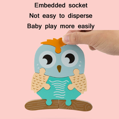 3 PCS Early Childhood Education Wooden Three-Dimensional Jigsaw Puzzle Toy, Excavator, Horse, Crab, Fish, Owl, Elephant, Airplane, Lion, Dirt Car, Frog, Police Car, Crocodile, Hedgehog, Rooster, Bulldozer, Ship, Y-Truck, Y-Owl, Y-Cattle, Y-Penguin, Y-C...