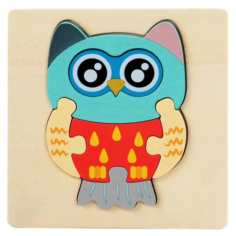 5 PCS Children Wooden Three-Dimensional Puzzle Early Education Cartoon Animal Geometric Educational Toys, Plane, Ship, Deer, Panda, Owl, Elephant, Lion, Excavator, Tractor, Submarine, Rocket, Fish