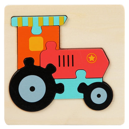 5 PCS Children Wooden Three-Dimensional Puzzle Early Education Cartoon Animal Geometric Educational Toys, Plane, Ship, Deer, Panda, Owl, Elephant, Lion, Excavator, Tractor, Submarine, Rocket, Fish