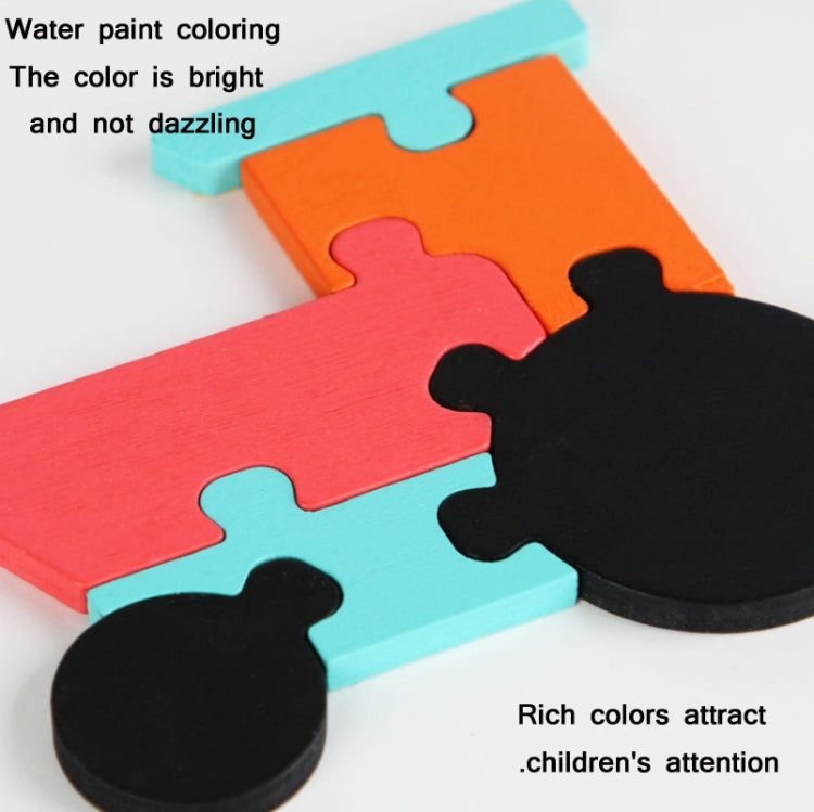 5 PCS Children Wooden Three-Dimensional Puzzle Early Education Cartoon Animal Geometric Educational Toys, Plane, Ship, Deer, Panda, Owl, Elephant, Lion, Excavator, Tractor, Submarine, Rocket, Fish
