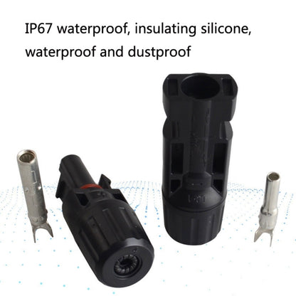 10 Sets MC4 Solar Photovoltaic Connector Waterproof Flame-Retardant Socket, MC4