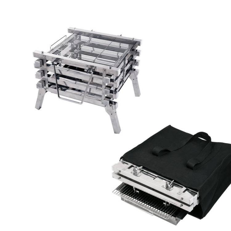 All Stainless Steel Camping Folding Portable Barbecue Grill Charcoal Grill Wood Stove, CF-723