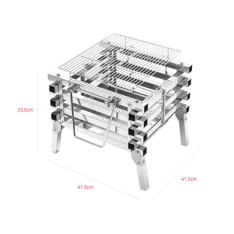 All Stainless Steel Camping Folding Portable Barbecue Grill Charcoal Grill Wood Stove, CF-723