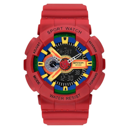 SANDA Outdoor Leisure Waterproof Multifunctional Luminous Electronic Watch