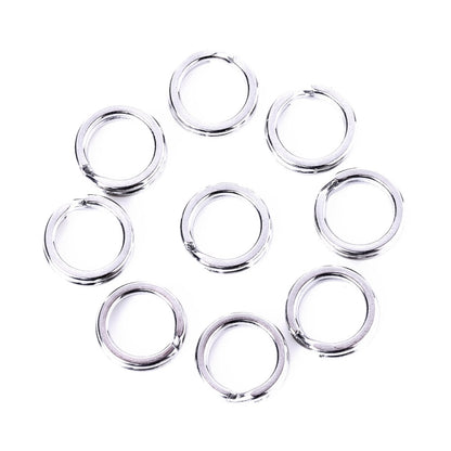HENGJIA SS010 50 in 1 Stainless Steel Flat Ring Fishing Space Fittings, 4mm, 5mm, 6mm, 7mm, 8mm, 9mm, 10mm, 11mm, 12mm