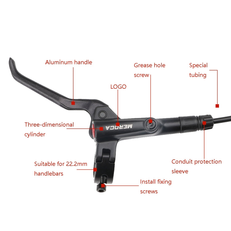 Meroca M800 Bicycle Brake Mountain Bike Universal Bilateral Brake Oil Pressure Disc Brake, Style:, 1 Pair Oil Brakes, 1 Pair Oil Brakes + 1 Pair Disc Brakes, Right Front 800mm, Left Back 1400mm, Right Front 800mm + Disc Brake