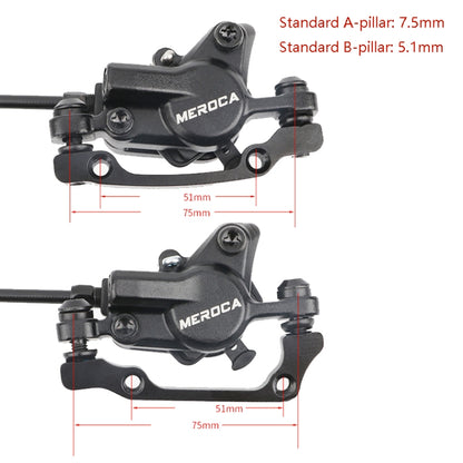 Meroca M800 Bicycle Brake Mountain Bike Universal Bilateral Brake Oil Pressure Disc Brake, Style:, 1 Pair Oil Brakes, 1 Pair Oil Brakes + 1 Pair Disc Brakes, Right Front 800mm, Left Back 1400mm, Right Front 800mm + Disc Brake