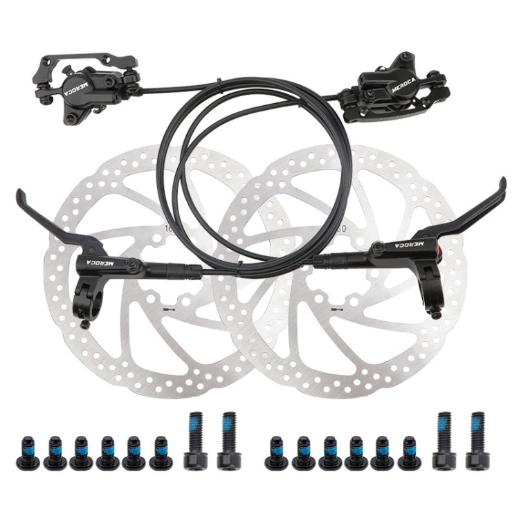 Meroca M800 Bicycle Brake Mountain Bike Universal Bilateral Brake Oil Pressure Disc Brake, Style:, 1 Pair Oil Brakes, 1 Pair Oil Brakes + 1 Pair Disc Brakes, Right Front 800mm, Left Back 1400mm, Right Front 800mm + Disc Brake