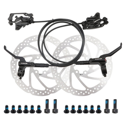 Meroca M800 Bicycle Brake Mountain Bike Universal Bilateral Brake Oil Pressure Disc Brake, Style:, 1 Pair Oil Brakes, 1 Pair Oil Brakes + 1 Pair Disc Brakes, Right Front 800mm, Left Back 1400mm, Right Front 800mm + Disc Brake