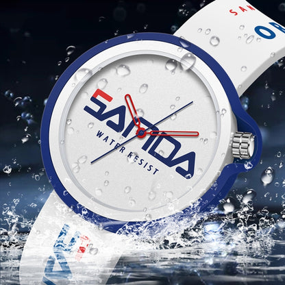 SANDA 3200 Silicone Belt Quartz Sports Watch For Men And Women