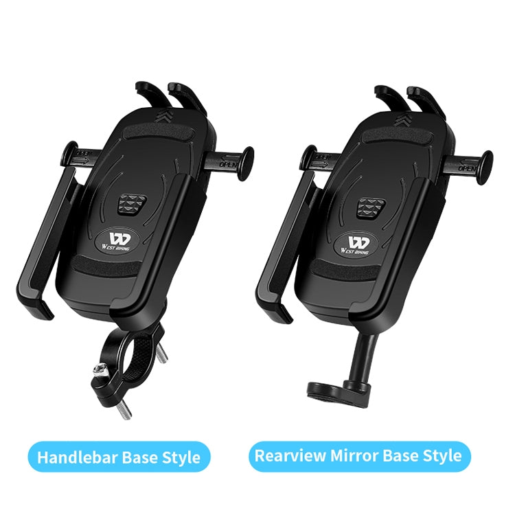 WEST BIKING  Bike Mobile Phone Holder Aluminum 360 Rotatable Electric Bike Scooter Motorcycle Phone Stand,Style:, Handlebar Style