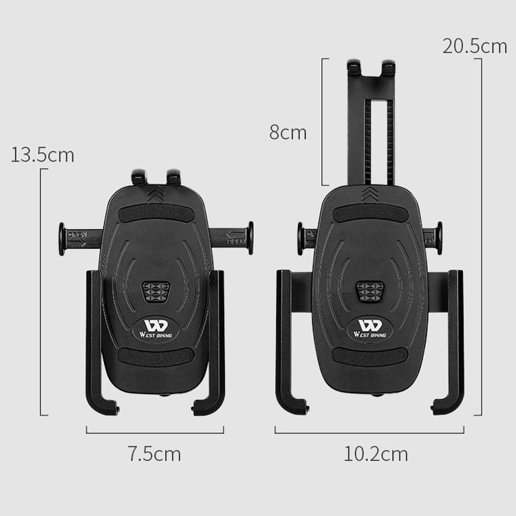 WEST BIKING  Bike Mobile Phone Holder Aluminum 360 Rotatable Electric Bike Scooter Motorcycle Phone Stand,Style:, Handlebar Style
