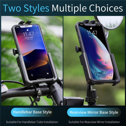 WEST BIKING  Bike Mobile Phone Holder Aluminum 360 Rotatable Electric Bike Scooter Motorcycle Phone Stand,Style:, Handlebar Style