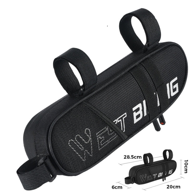 WEST BIKING Bicycle Triangle Reflective Bag Large Capacity Cycling Bag Horizontal Beam Bag Anti-Splashing Road Car Bag, WEST BIKING 1.3L Front Beam Bag