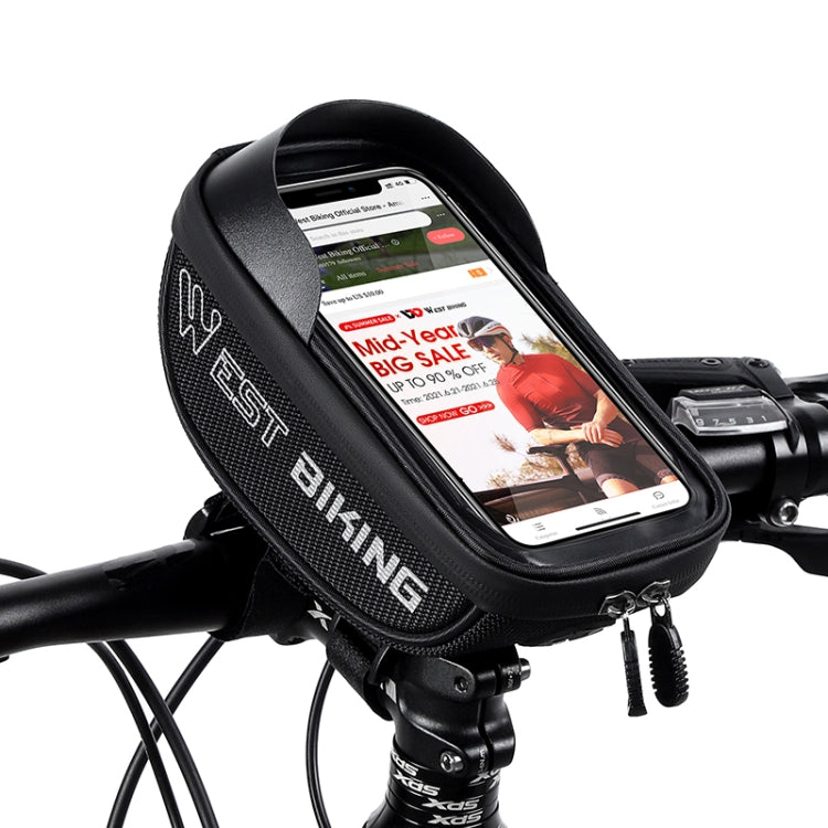 WEST BIKING Bicycle Bag Touch Screen Waterproof MTB Road Bike Handlebar Phone Bag Reflective Front Frame Bag, YP0707269