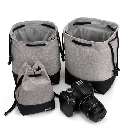 Baona Waterproof Micro SLR Camera Bag Protective Cover Drawstring Pouch Bag, Small Gray, Medium Gray, Large Gray
