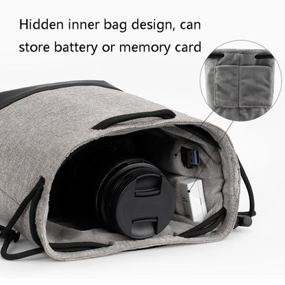 Baona Waterproof Micro SLR Camera Bag Protective Cover Drawstring Pouch Bag, Small Gray, Medium Gray, Large Gray